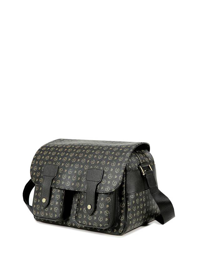 Pollini Borsa A Spalla Multitasche Heritage Logo Classic Nero/nero Liquidazione
