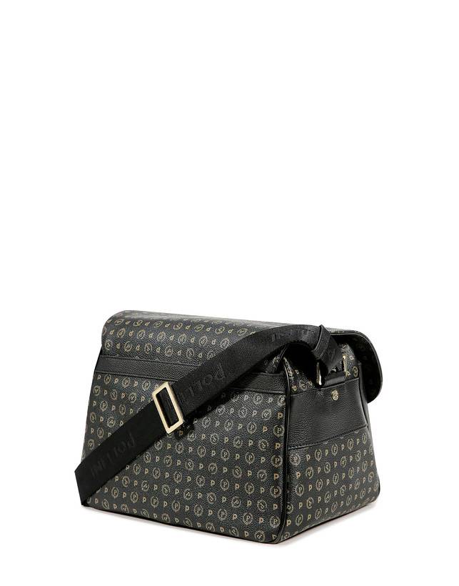 Pollini Borsa A Spalla Multitasche Heritage Logo Classic Nero/nero Liquidazione