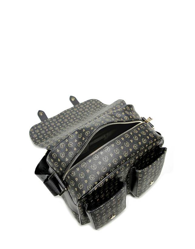 Pollini Borsa A Spalla Multitasche Heritage Logo Classic Nero/nero Liquidazione