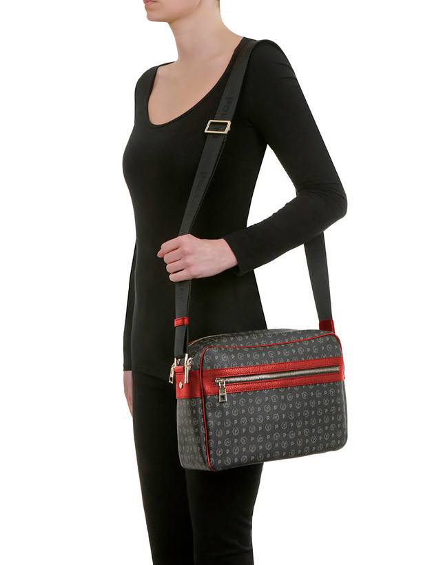 Pollini Borsa A Spalla Heritage Logo Classic Nero/lacca Comprane uno, ottenene uno gratis