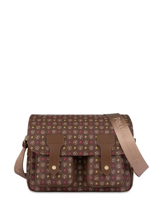 Pollini Borsa A Spalla Multitasche Heritage Logo Classic Multicolor/marrone Offerte giornaliere
