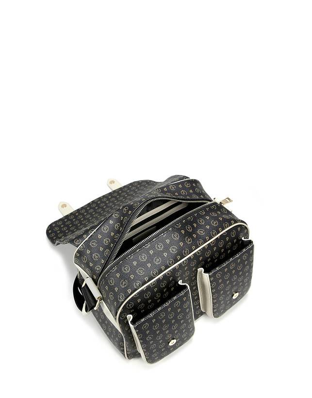 Pollini Borsa A Spalla Multitasche Heritage Logo Classic Nero/avorio Offerte speciali