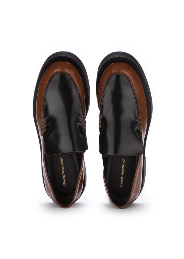 POESIE VENEZIANE | MOCASSINI SUOLA SPESSA ABRASIVATO MARRONE NERO 50% di sconto con spedizione gratuita