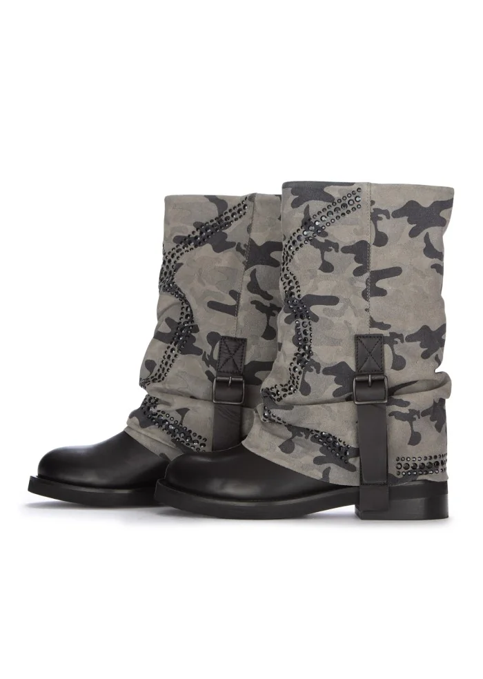 JUICE | STIVALI CAMO MILITARE GRIGIO NERO Italia
