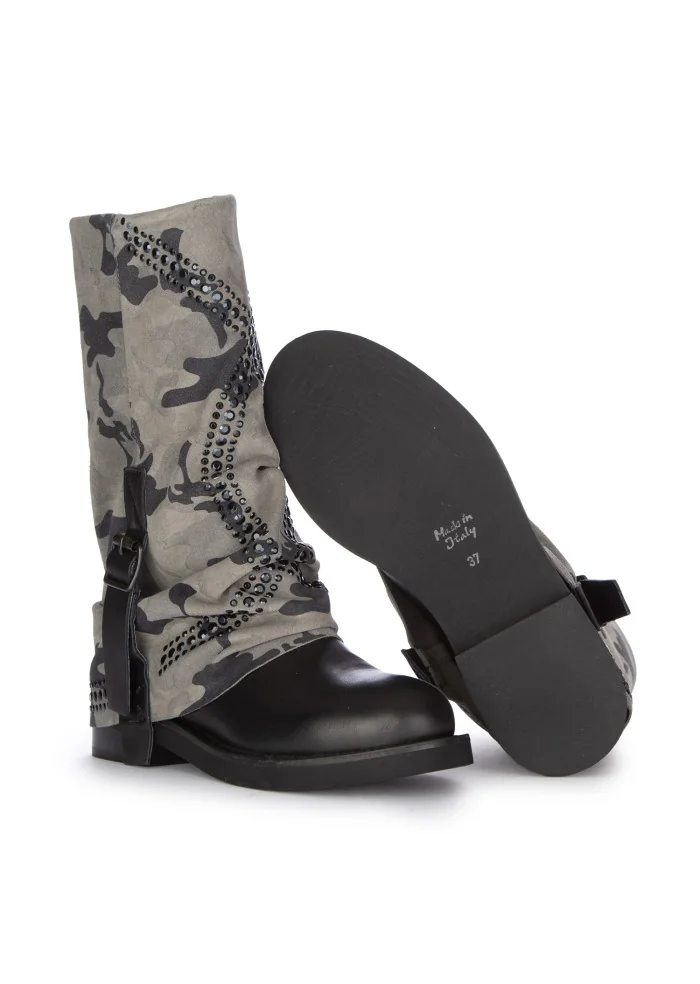 JUICE | STIVALI CAMO MILITARE GRIGIO NERO Italia