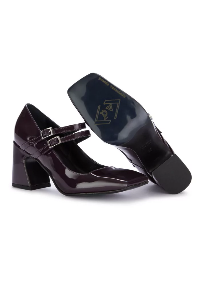 POESIE VENEZIANE | SCARPE TACCO MIA PELLE VIOLA Nuovo