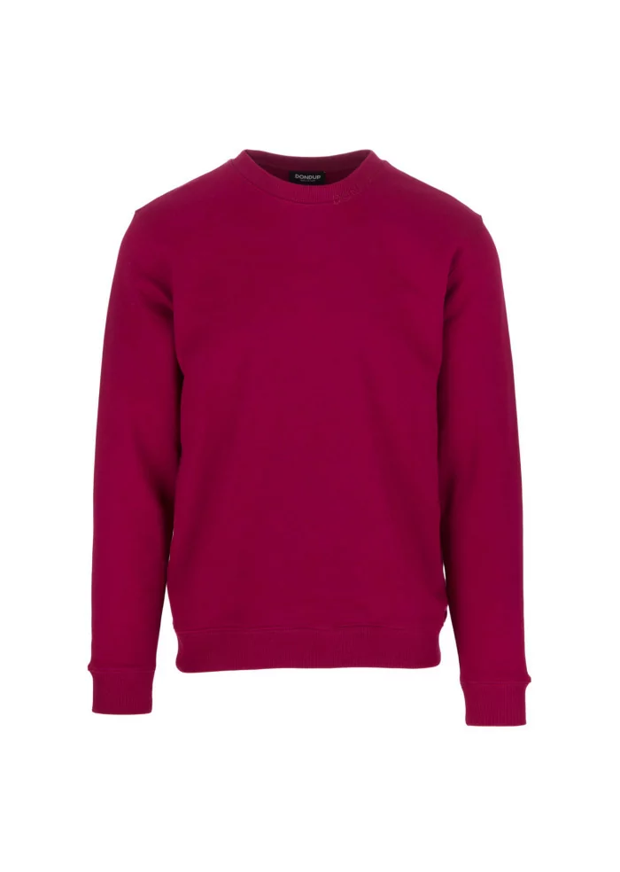 DONDUP | FELPA LOGO GIROCOLLO COTONE MAGENTA Promozione Limitata