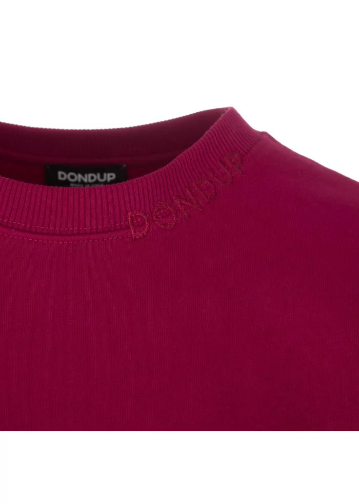 DONDUP | FELPA LOGO GIROCOLLO COTONE MAGENTA Promozione Limitata