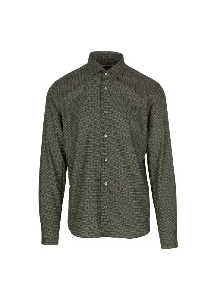 MASTRICAMICIAI | CAMICIA LUCA COTONE MICRO PATTERN VERDE Offerta