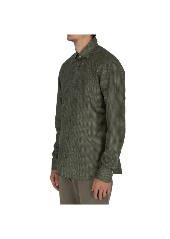 MASTRICAMICIAI | CAMICIA LUCA COTONE MICRO PATTERN VERDE Offerta