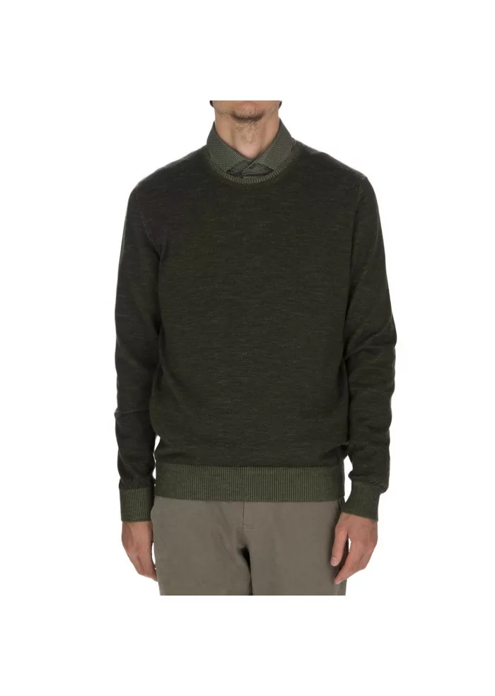 JURTA | MAGLIONE GIROCOLLO LANA MERINO VERDE Vendita Calda