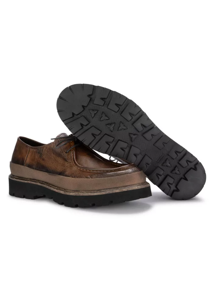 PAWELK'S | SCARPE ALLACCIATE BUFALO PELLE MARRONE Qualità Garantita