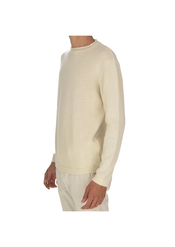 WOOL & CO | MAGLIONE GIROCOLLO BIANCO PANNA Consegna Veloce