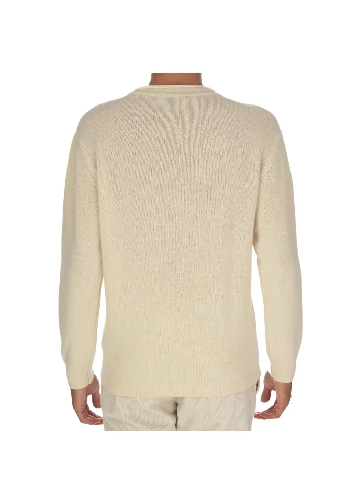 WOOL & CO | MAGLIONE GIROCOLLO BIANCO PANNA Consegna Veloce