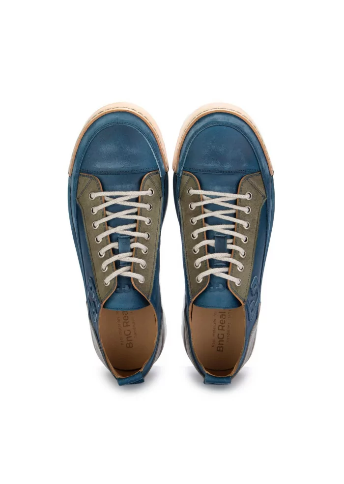 BNG REAL SHOES | SNEAKERS LA PATCH PELLE BLU JEANS I Più Venduti