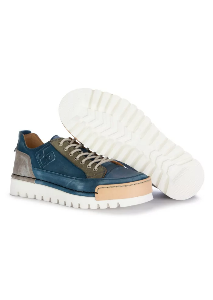 BNG REAL SHOES | SNEAKERS LA PATCH PELLE BLU JEANS I Più Venduti