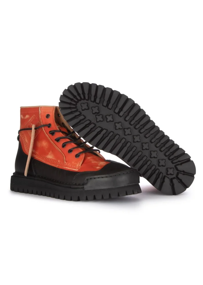 BNG REAL SHOES | SNEAKERS ALTE LA BIKER ARANCIONE NERO Pezzi Unici