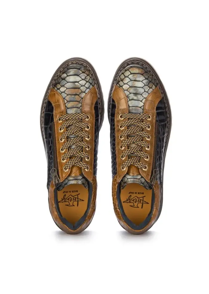 LORENZI | SCARPE ALLACCIATE CAMON CUOIO MARRONE NERO Consegna Veloce