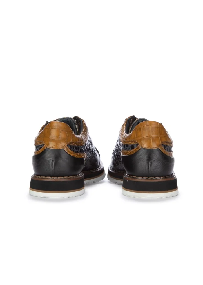 LORENZI | SCARPE ALLACCIATE CAMON CUOIO MARRONE NERO Consegna Veloce
