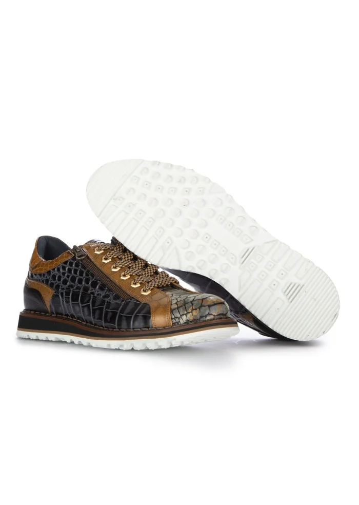LORENZI | SCARPE ALLACCIATE CAMON CUOIO MARRONE NERO Consegna Veloce