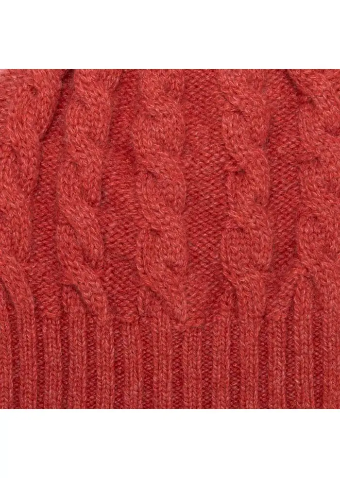 RIVIERA CASHMERE | BERRETTO TRECCIA ARANCIONE Sottocosto