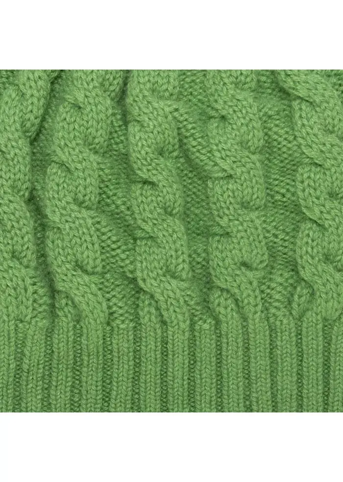 RIVIERA CASHMERE | BERRETTO TRECCIA VERDE Hotsell