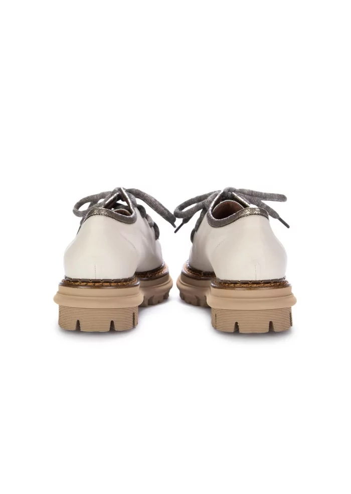 CATERINA C | SCARPE ALLACCIATE PELLE CAVALLINO AVORIO MARRONE Vendita Calda