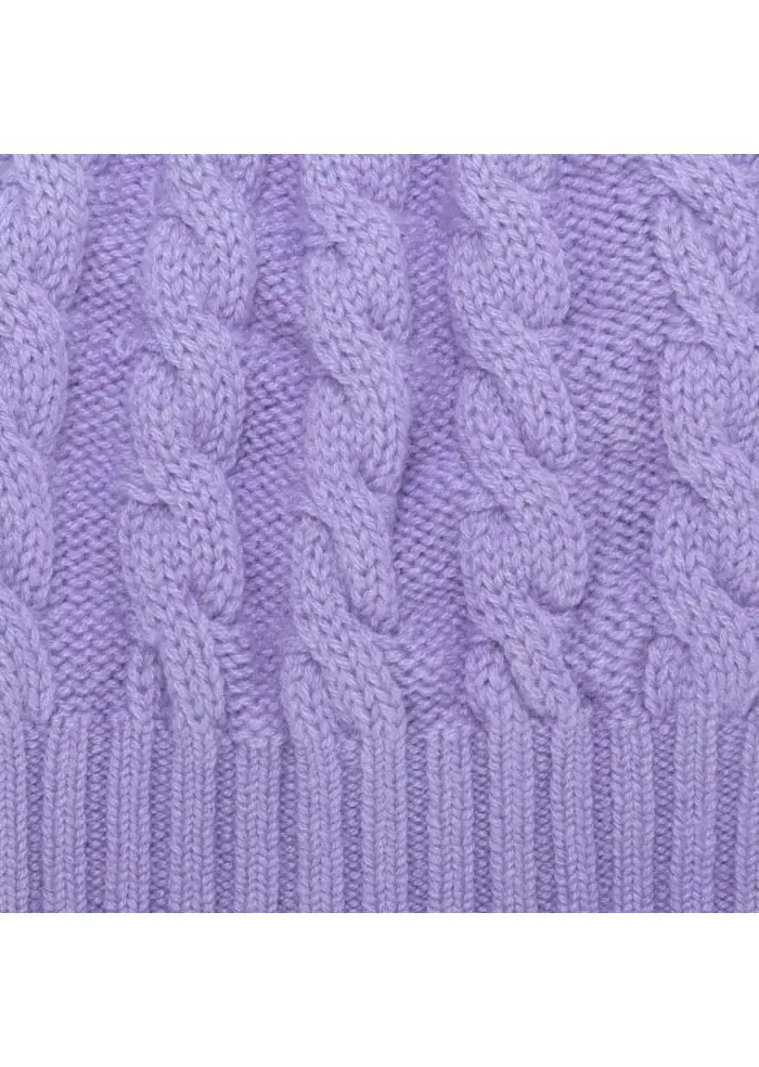 RIVIERA CASHMERE | BERRETTO TRECCIA LILLA Vendita Economica
