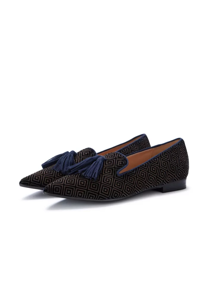 IL BORGO FIRENZE | SCARPE BASSE LETIZIA VELLUTO BLU MARRONE Moda