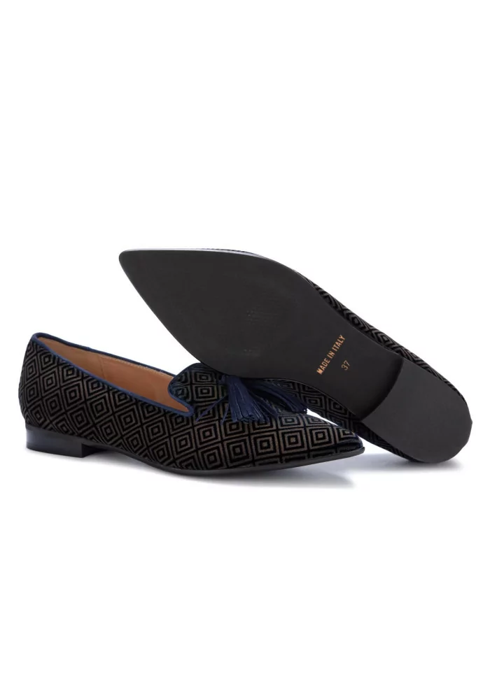 IL BORGO FIRENZE | SCARPE BASSE LETIZIA VELLUTO BLU MARRONE Moda