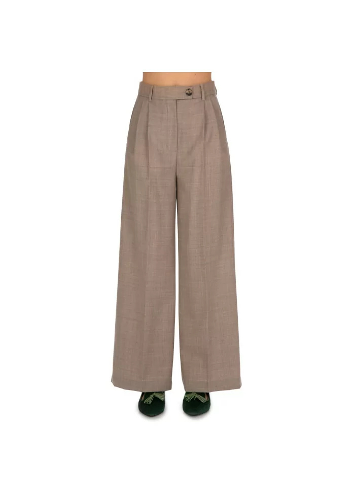 SOLOTRE | PANTALONI PALAZZO MARRONE Italia