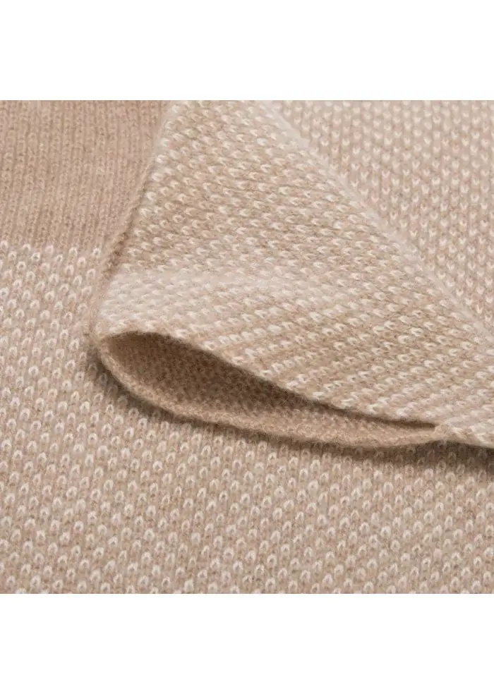 RIVIERA CASHMERE | SCALDACOLLO VIRGOLA BEIGE Qualità Garantita