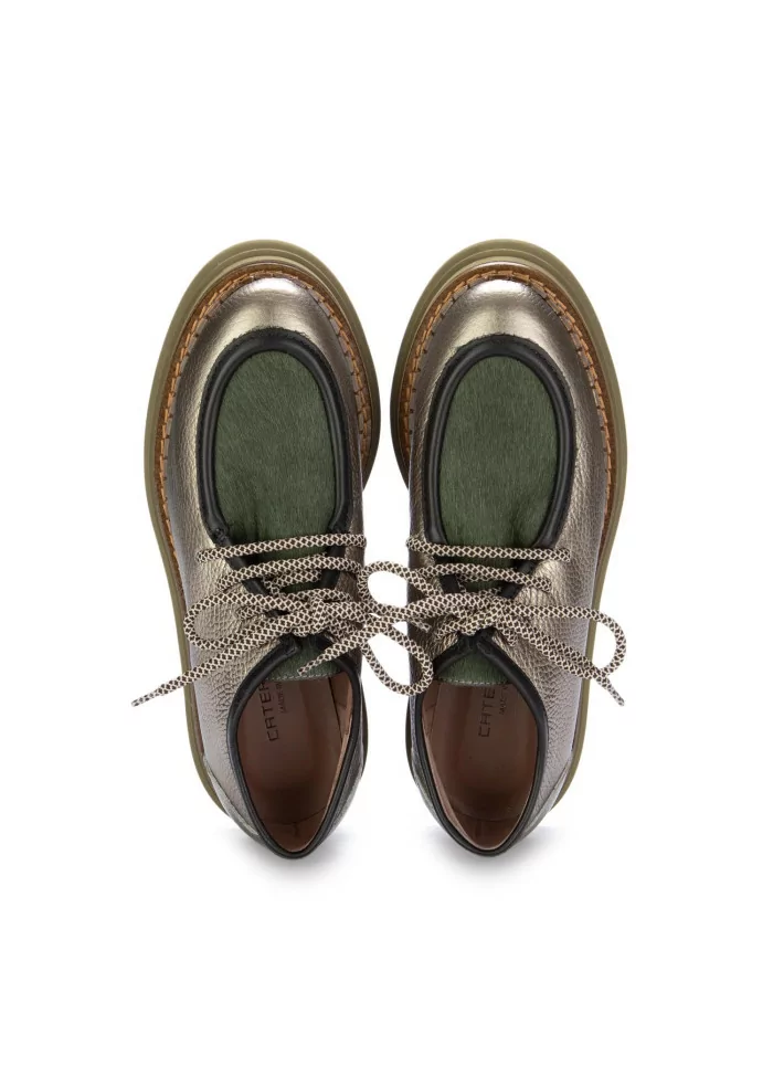CATERINA C | SCARPE ALLACCIATE PELLE CAVALLINO BRONZO VERDE Negozi Online