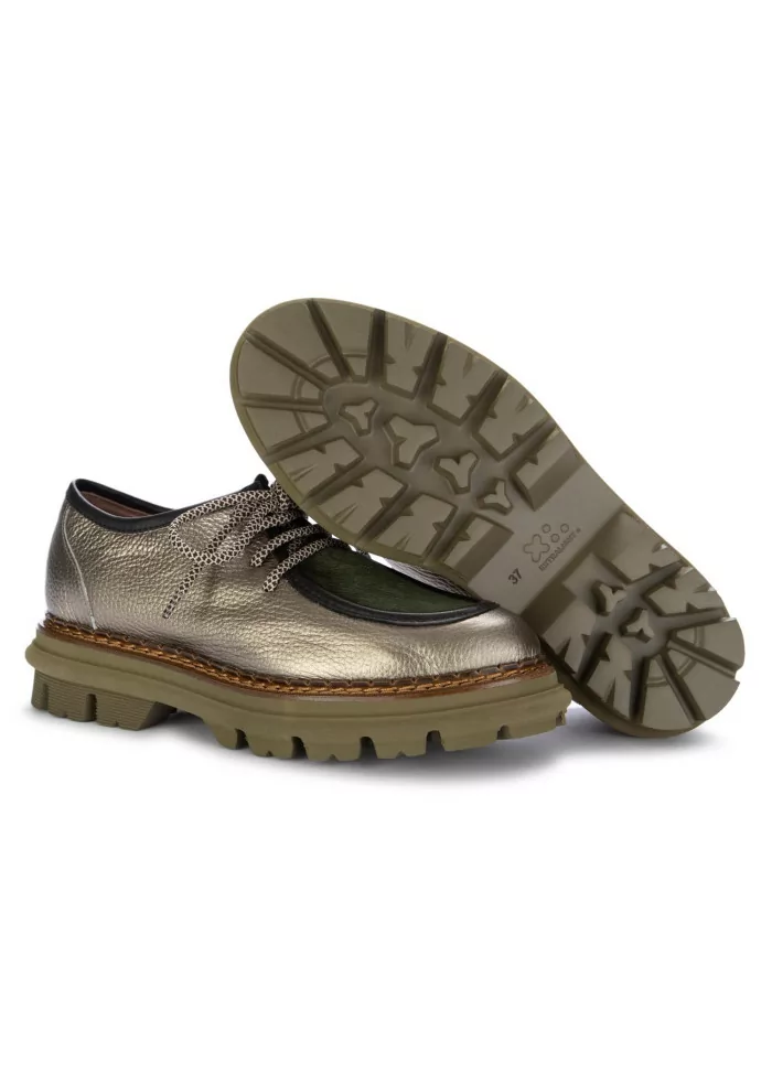 CATERINA C | SCARPE ALLACCIATE PELLE CAVALLINO BRONZO VERDE Negozi Online