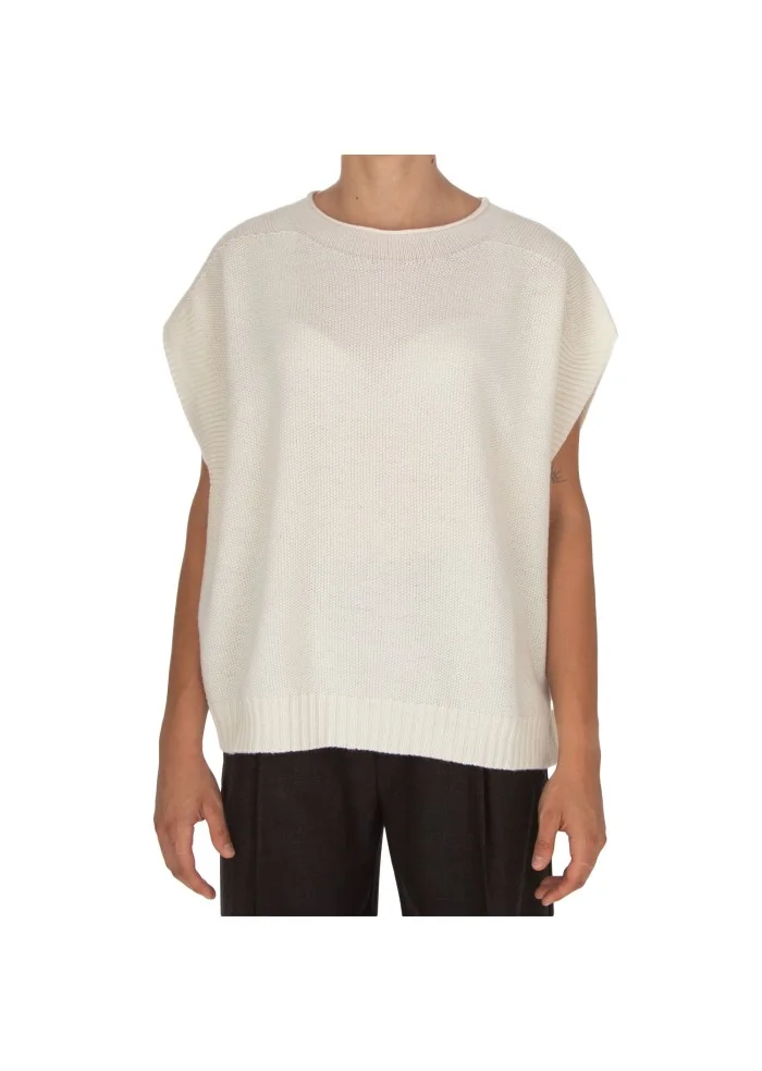 CASHMERE ISLAND | TOP SMANICATO CERTALDO BIANCO POLARE Offerta