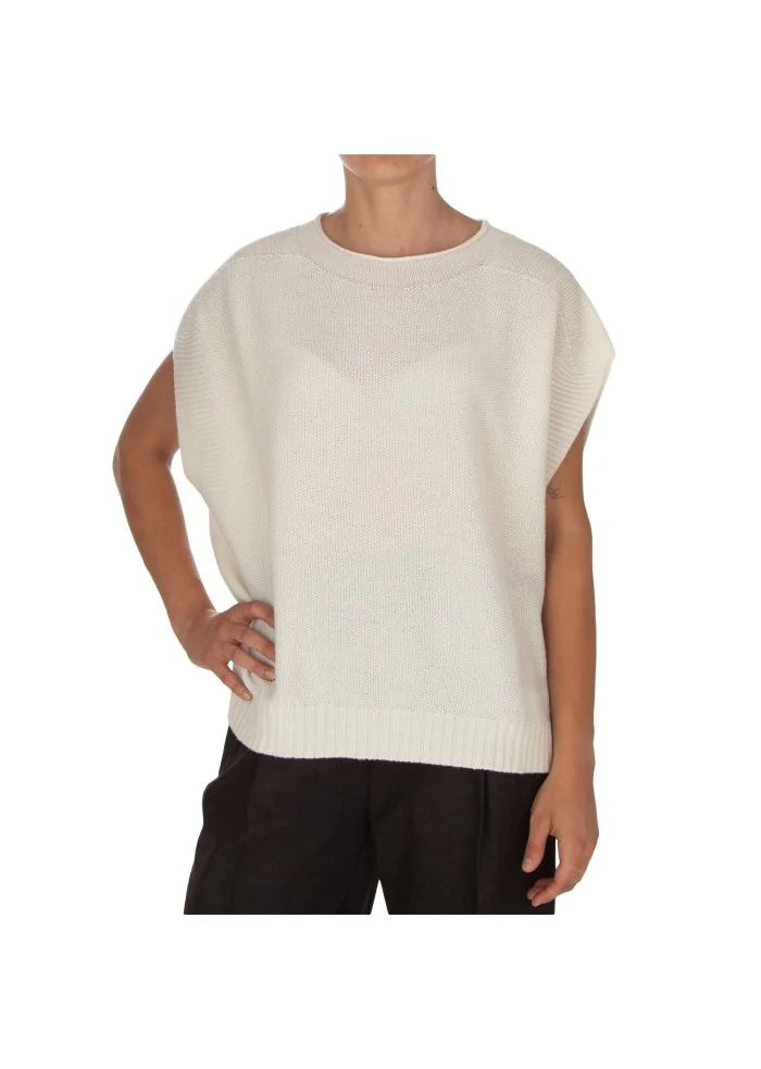 CASHMERE ISLAND | TOP SMANICATO CERTALDO BIANCO POLARE Offerta
