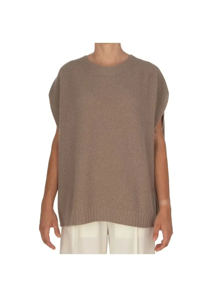 CASHMERE ISLAND | TOP SMANICATO CERTALDO GRIGIO TORTORA Economico