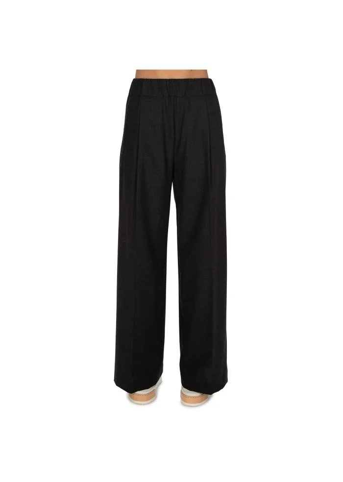 SEMICOUTURE | PANTALONI GAMBA LARGA GRIGIO ANTRACITE In Vendita