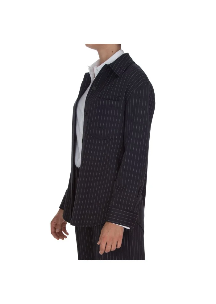 KARTIKA | CAMICIA RIGHE TASCHINA BLU Super Saving Price