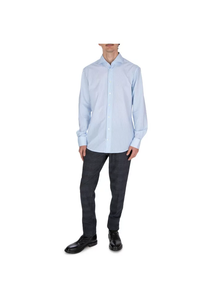 TRAIANO | CAMICIA A RIGHE AZZURRO BIANCO Promozione Limitata