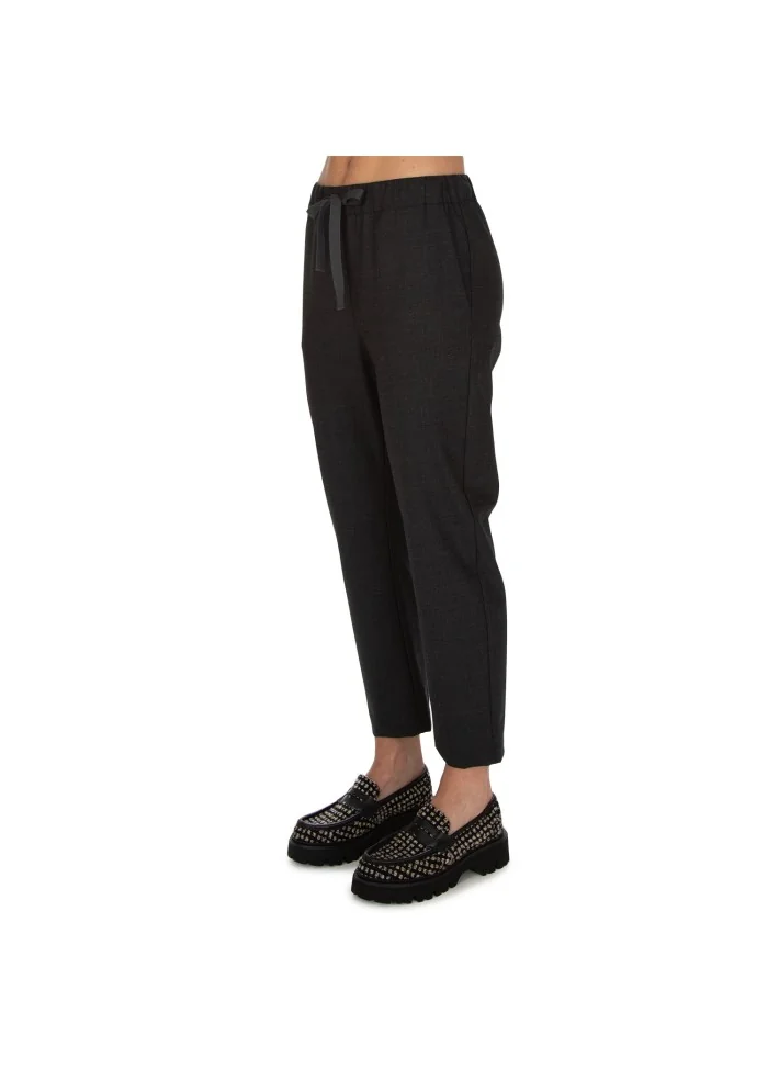 SEMICOUTURE | PANTALONI VITA ELASTICIZZATA GRIGIO ANTRACITE Economico