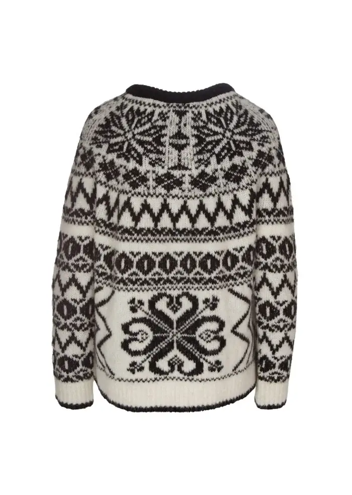 SEMICOUTURE | MAGLIONE MOTIVO JACQUARD BIANCO NERO Outlet
