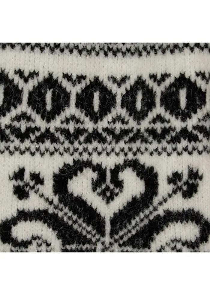 SEMICOUTURE | MAGLIONE MOTIVO JACQUARD BIANCO NERO Outlet