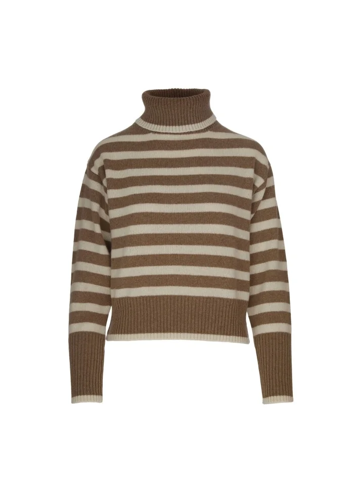 SEMICOUTURE | MAGLIONE A RIGHE MARRONE BEIGE Offerte