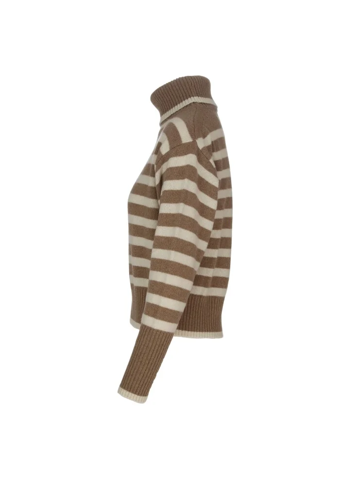 SEMICOUTURE | MAGLIONE A RIGHE MARRONE BEIGE Offerte