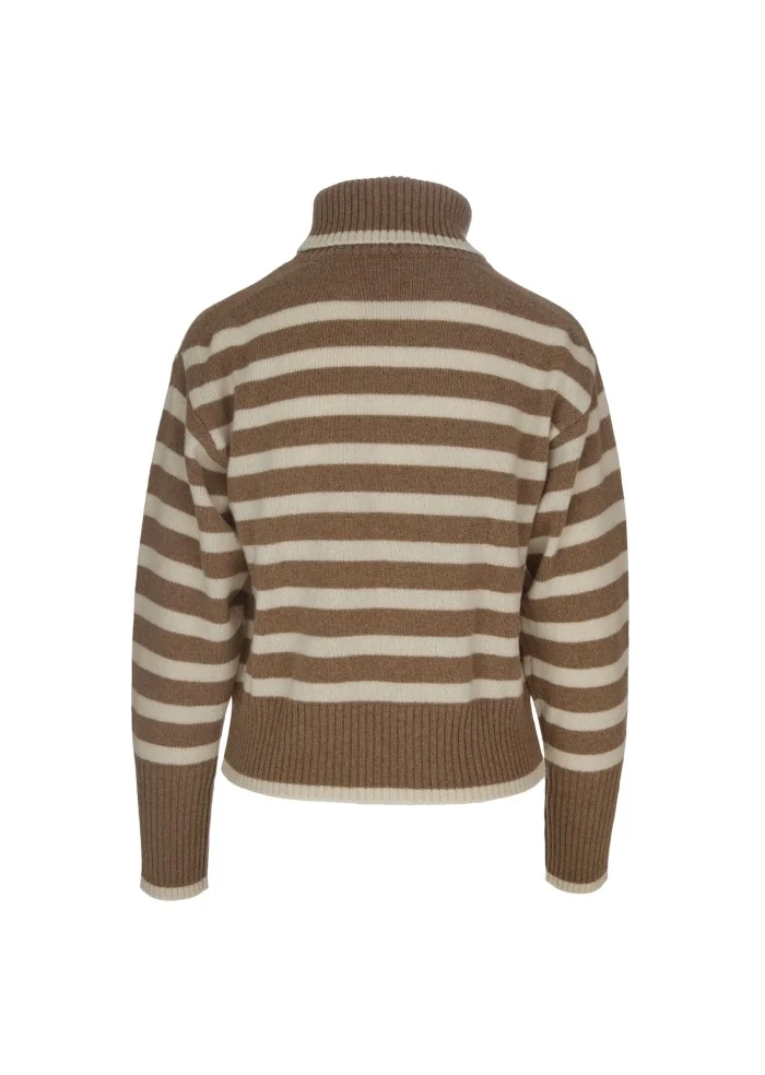 SEMICOUTURE | MAGLIONE A RIGHE MARRONE BEIGE Offerte