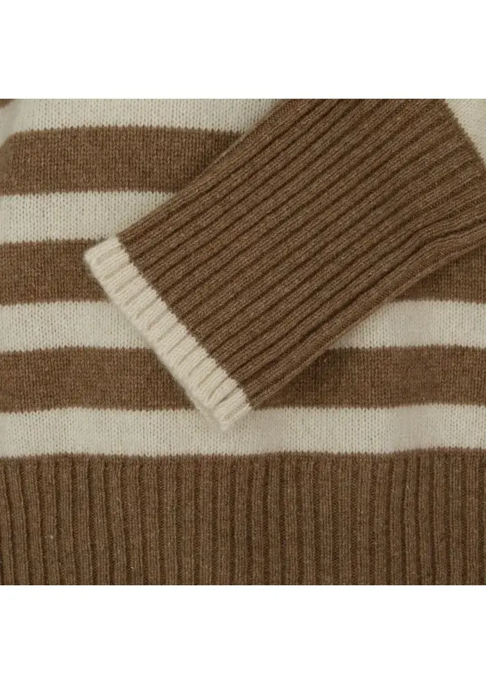 SEMICOUTURE | MAGLIONE A RIGHE MARRONE BEIGE Offerte