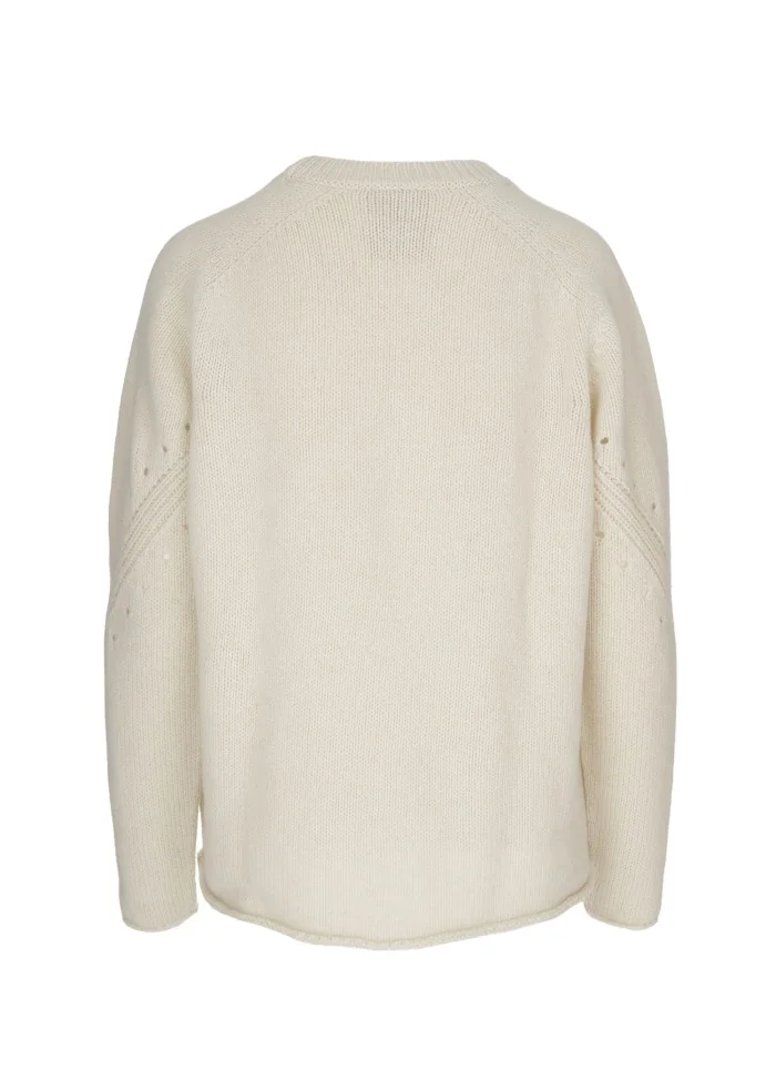 SEMICOUTURE | MAGLIONE DETTAGLI TRAFORATI BIANCO PANNA Hotsell