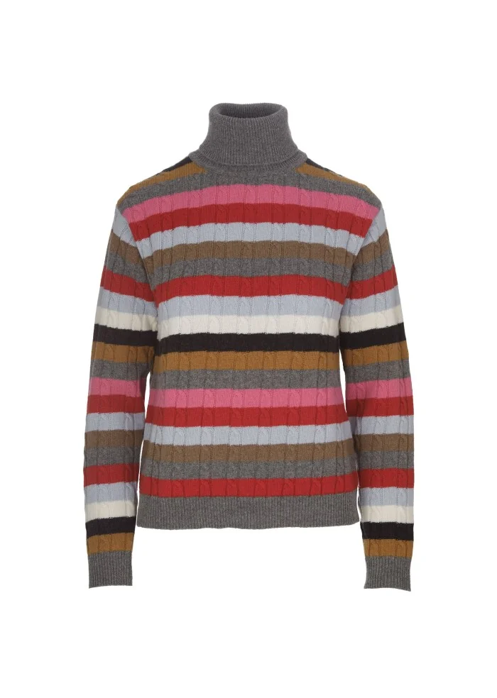 SEMICOUTURE | MAGLIONE DOLCEVITA LANA MULTICOLORE Vendita Calda