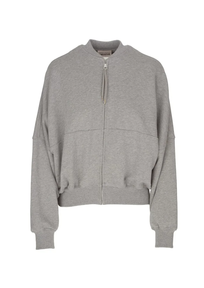 SEMICOUTURE | FELPA CON ZIP GRIGIO Saldi Di Fabbrica